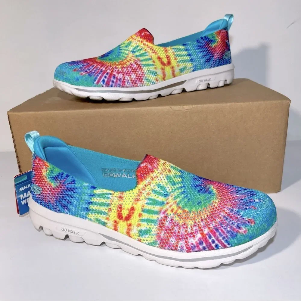 Skechers GOwalk Classic Ocean Blossom Washable Knit Print Slip-Ons